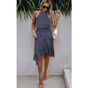 ECOWISH Polka Dot Summer Dress - Stylish & Versatile