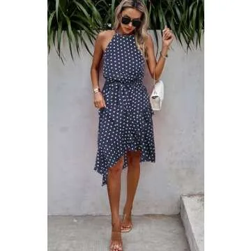 ECOWISH Polka Dot Summer Dress - Stylish & Versatile
