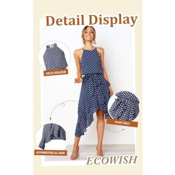 ECOWISH Polka Dot Summer Dress - Stylish & Versatile