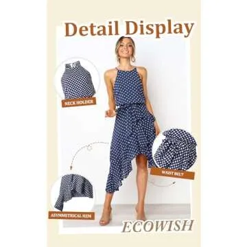 ECOWISH Polka Dot Summer Dress - Stylish & Versatile