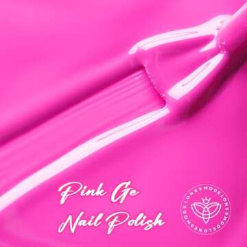 modelones Pink Gel Nail Polish, 1 Pcs 15 ML Pink Nail Polish Summer Hot Pink Gel Polish Bright Pink ...