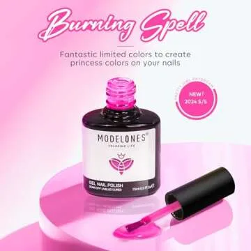 modelones Pink Gel Nail Polish, 1 Pcs 15 ML Pink Nail Polish Summer Hot Pink Gel Polish Bright Pink Neon Gel Polish Soak Off Nail Art Design forfor Women Girl Nail Lovers Gift Salon DIY Gel Manicure