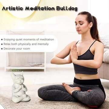 Umisun Meditating Buddha Bulldog Statue-Cute Funny Zen Animal Tabletop Decor for Home and Garden for...