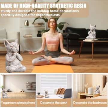 Umisun Meditating Buddha Bulldog Statue-Cute Funny Zen Animal Tabletop Decor for Home and Garden for Patio Lawn Yard Porch Ornament Garden Gift