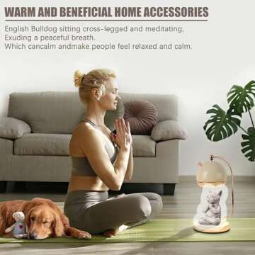 Umisun Meditating Buddha Bulldog Statue-Cute Funny Zen Animal Tabletop Decor for Home and Garden for Patio Lawn Yard Porch Ornament Garden Gift