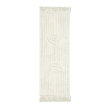 Lanffia Boho Runner Rug 2x6, Beige Bathroom Runner Washable Tufted Rainbow Rug with Tassels Indoor Farmhouse Neutral Floor Carpet for Kitchen Hallway Laundry Doorway Bedroom Living Room