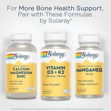 High-Potency SOLARAY Vitamin D3 K2 for Bone Health