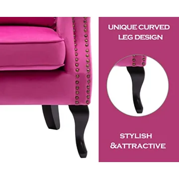 Kmax Velvet Tufted Accent Chair Mid Century Throne