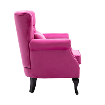 Kmax Velvet Tufted Accent Chair Mid Century Throne