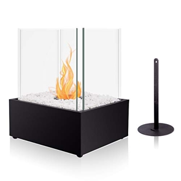 BRIAN & DANY Ventless Cube XL Tabletop Fireplace Smokeless Clean Indoor Outdoor Fire Pit Portable Fi...