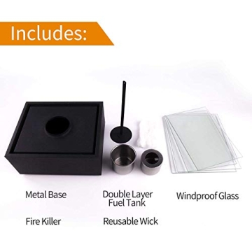 BRIAN & DANY Ventless XL Tabletop Fireplace - Smokeless Fire Pit