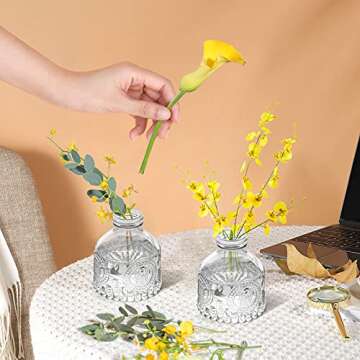 ComSaf Vintage Glass Bud Vases Set of 6 for Unique Decor