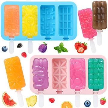 2Pcs Love and Braided Silicone Popsicle Molds - Ideal for Homemade Treats!