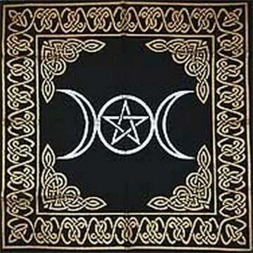 Triple Goddess Pentagram Altar Tarot Cloth 24" x 24"