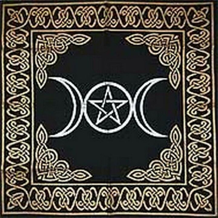Triple Goddess Pentagram Altar Tarot Cloth 24" x 24"