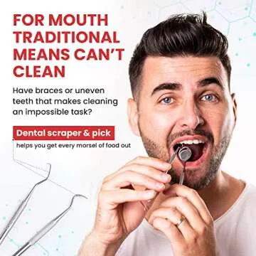 Dental Duty Dental Tools, Dental Pick for Teeth Cleaning Tools – Plaque Remover for Teeth with Teeth Cleaning Kit - Stainless Steel Dental Mirror for Teeth, Scraper and Scaler, (Red)