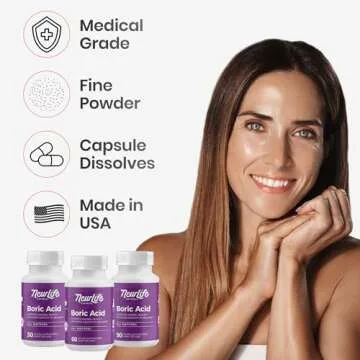 NewLife Naturals - Medical Grade Boric Acid Vaginal Suppositories - 600mg - 100% Pure Womens pH Balance Pills - Yeast Infection, BV - 90 Capsules: Made in USA