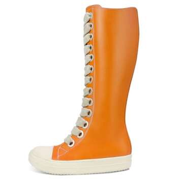 IMPREMEY Womens Knee-High School Bicycling Boots Thick Laces Comfort Platform Walking Boots with Zipper Campus Campaigns Boots