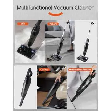 REECOO Stick Vacuum Cleaner with 3 Mop Pads Electirc Mop 600W 18kpa Powerful Suction Corded Upright Vacuum Lightweight Electric mop for Tile Hardwood Floor,Marble Cleaning