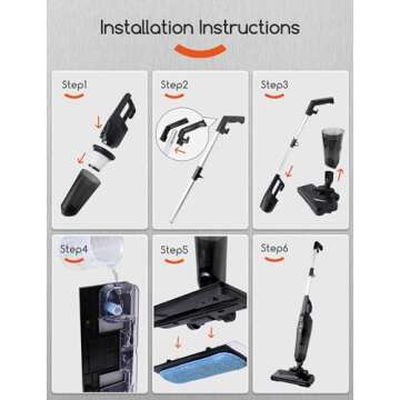 REECOO Stick Vacuum Cleaner with 3 Mop Pads Electirc Mop 600W 18kpa Powerful Suction Corded Upright Vacuum Lightweight Electric mop for Tile Hardwood Floor,Marble Cleaning