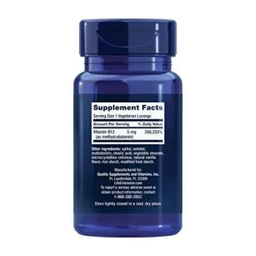 Life Extension Vitamin B12 Methylcobalamin, Nerve Health Supplement, Cognitive Support, Energy Vitam...