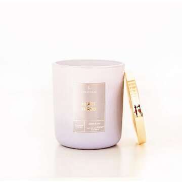 Life in Lilac Heart Throb Candle: Amber and Oud, Luxury Scented Natural Soy Candle, Hand Poured, 60 ...