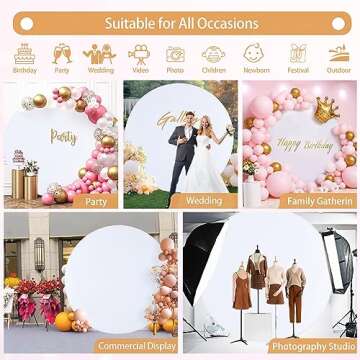 Elegantly Designed 7.2 FT White Round Backdrop Cover
