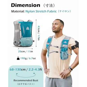 TRIWONDER Hydration Pack Backpack 5L Marathoner Running Race Hydration Vest (Black - with 1.5L Water...