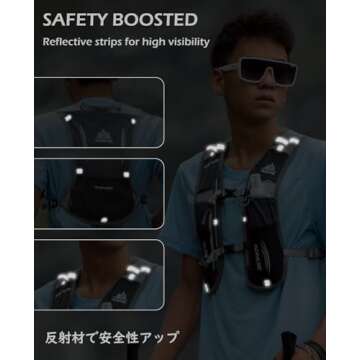 TRIWONDER Hydration Pack Backpack 5L Marathoner Running Race Hydration Vest (Black - with 1.5L Water Bladder)