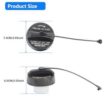 Gas Cap Replacement 52030377AB For Jeep Patriot Liberty Wrangler Grand Cherokee, Chrysler 200 300 Town and Country Gas Cap Dodge Grand Caravan Caliber Ram 1500 Automotive Replacement Fuel Tank Caps