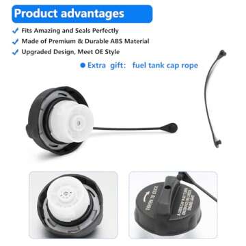 Gas Cap Replacement 52030377AB For Jeep Patriot Liberty Wrangler Grand Cherokee, Chrysler 200 300 Town and Country Gas Cap Dodge Grand Caravan Caliber Ram 1500 Automotive Replacement Fuel Tank Caps