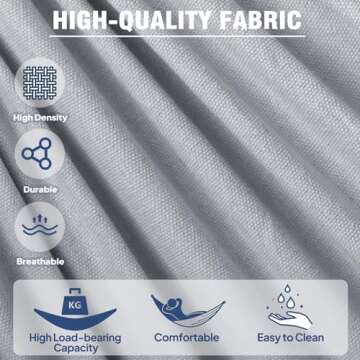 Anyoo Garden Cotton Hammock Comfortable Fabric Hammock with Tree Straps for Hanging Sturdy Hammock U...