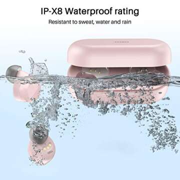 TOZO T12 (Large Ergonomic Edition) Wireless Earbuds Bluetooth 5.3 Headphones Premium Sound Performance Touch Control LED Digital Display Wireless Charging Case Earphones