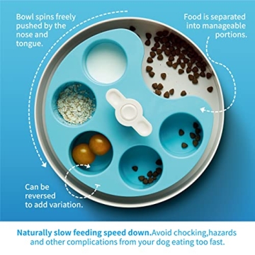 PetDreamHouse Spin Interactive Slow Feeder Bowl for Dogs