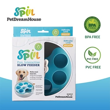 PetDreamHouse Spin Interactive Slow Feeder Bowl for Dogs