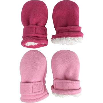 Kids Sherpa Fleece Mittens - 2 Pair Pack