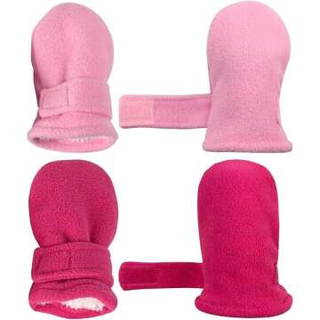 Kids Sherpa Fleece Mittens - 2 Pair Pack