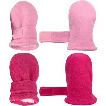 Kids Sherpa Fleece Mittens - 2 Pair Pack