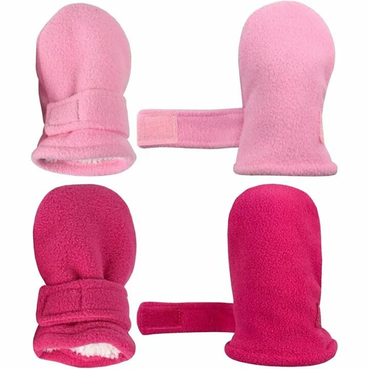 Kids Sherpa Fleece Mittens - 2 Pair Pack