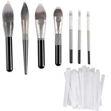 CLOTHOBEAUTY 40 pcs Makeup Brushes Pen Guard Protector Set - Reusable Expandable Mesh Covers