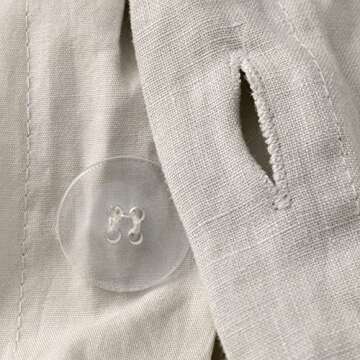 Welhome Premium Relaxed Linen Cotton Duvet Cover 3-Piece Sets with Pillow Shams | Queen | Fawn Brown | 88"x 92" | Supersoft | Superior Comfort | Durable | Breathable | All Season | Moisture Wicking