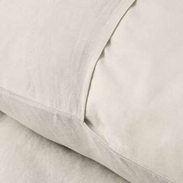 Welhome Premium Relaxed Linen Cotton Duvet Cover 3-Piece Sets with Pillow Shams | Queen | Fawn Brown | 88"x 92" | Supersoft | Superior Comfort | Durable | Breathable | All Season | Moisture Wicking