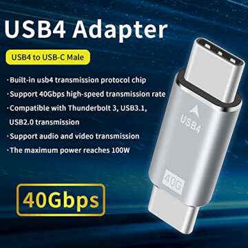 Duttek USB C Male to Male Adapter 40Gbps Transfer