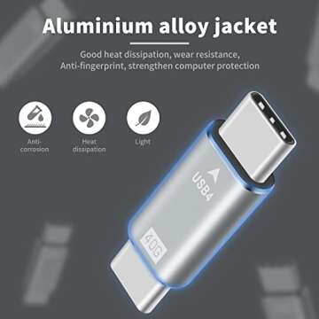 Duttek USB C Male to Male Adapter 40Gbps Transfer