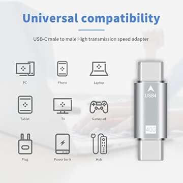 Duttek USB C Male to Male Adapter 40Gbps Transfer