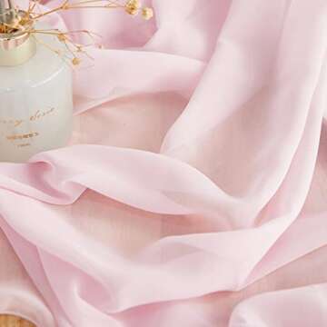 Yourose 5PCS 10ft-29x120 Inches Blushing Pink Chiffon Table Runner ,Gauze Table Runner,Rustic Sheer Fabric for Romantic Wedding Decorations,Baby Shower and Birthday Party Table Decorations