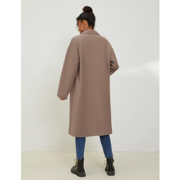 UANEO Women's Wool Blend Oversized Trench Coat Winter