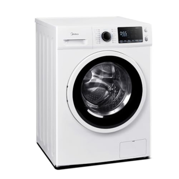 Midea MLH25N7BWW Compact Front-Load Washer - 24" Energy & Space-Saving with Steam Care