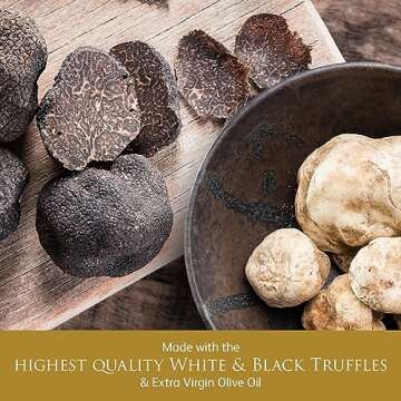 TruffleHunter - Black & White Truffle Oil Set - Extra Virgin Olive Oil for Cooking & Seasoning - 3.38 Oz X2