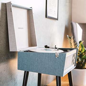 Crosley CR6233E-TN Dansette Bermuda Bluetooth in/Out Portable Vinyl Record Player Turntable with Aux...